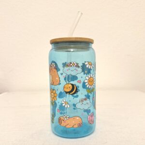 Capybara & Flowers - mug en verre