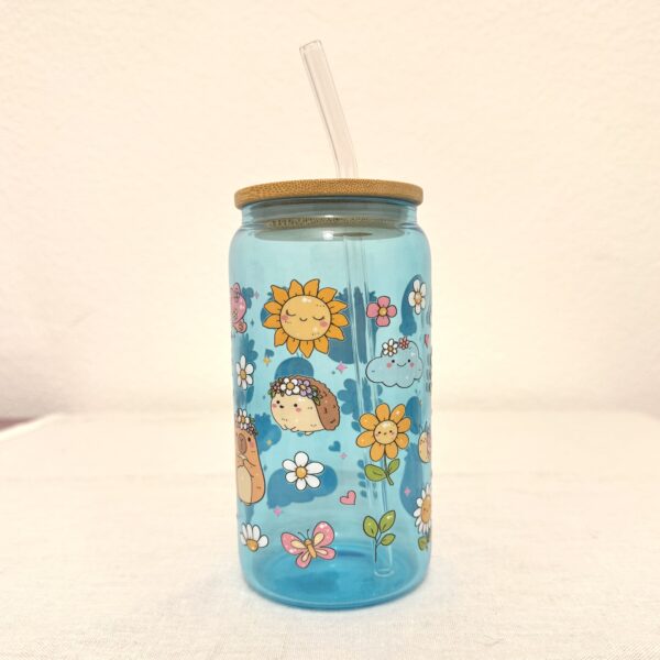 Capybara & Flowers - mug en verre