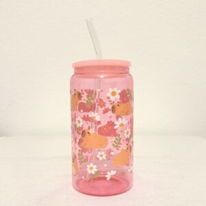 Capybara rose - mug en verre