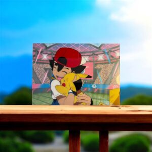 Sacha & Pikachu - peinture sur verre