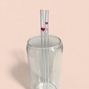 Pailles en verre - cœur