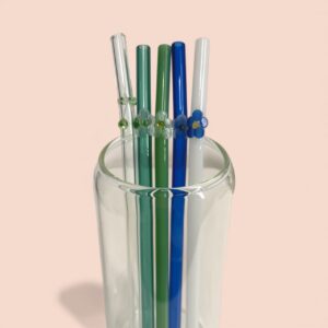 Pailles en verre - fleurs & cerises