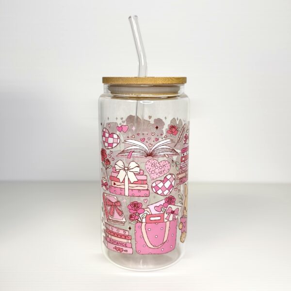 Amour, livres et lapins - mug en verre