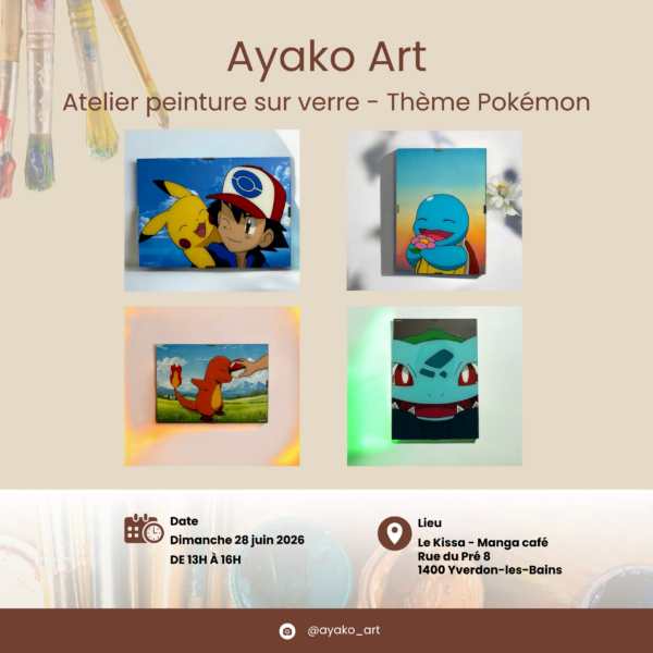 Atelier de peinture sur verre - Thème Pokémon 28.06.2026