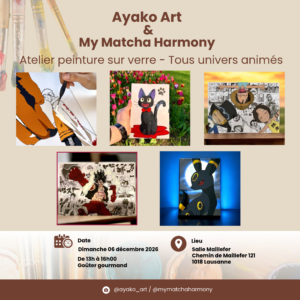 Atelier peinture sur verre - Univers Animés 06.12.2026 à Lausanne